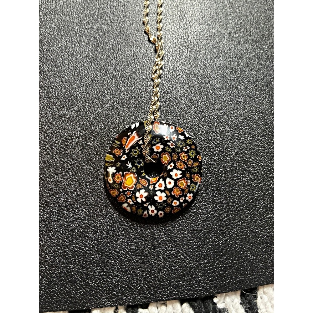 Sterling Silver Necklace with Millefiori Pendant